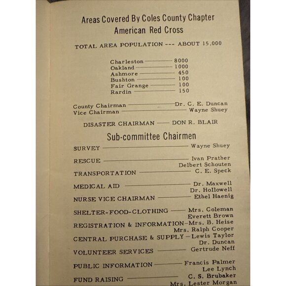 Vintage Coles County Illinois Disaster Red Cross Booklet - Picture 2 of 2